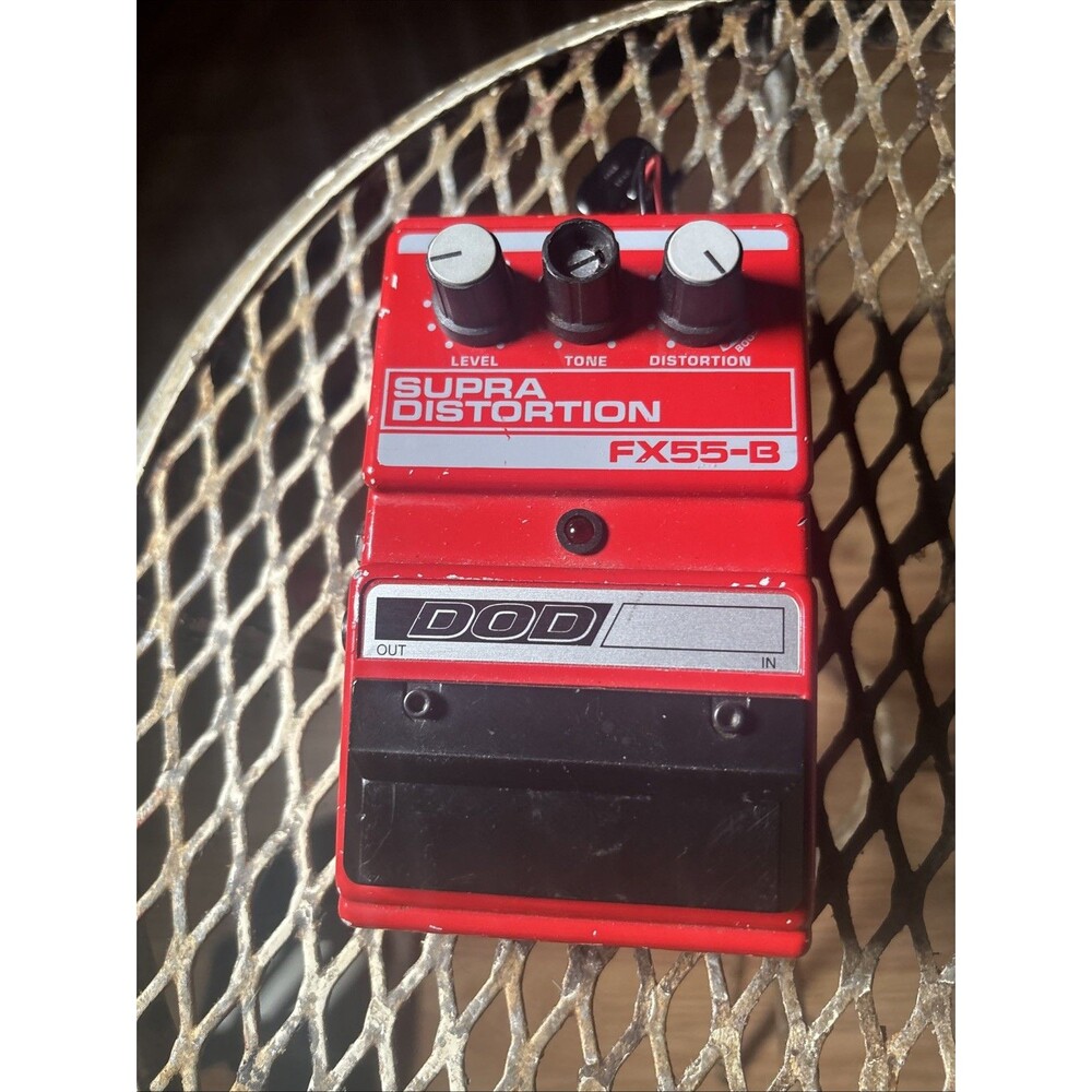 Vintage DOD Supra Distortion Effect Guitar Pedal FX55 B Works No Battery Cover